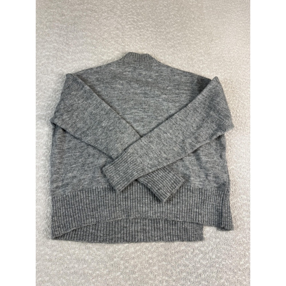 MOTH Sweater Womens Extra Small Gray Dog Intarsia Mock Neck Pullover Knit‎ - Picture 6 of 8